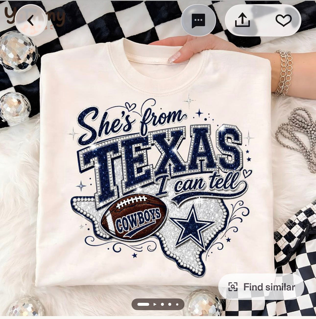 She’s from Texas Dallas Cowboys tee