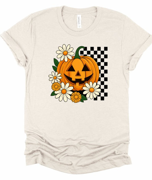 Checkered pumpkin tee